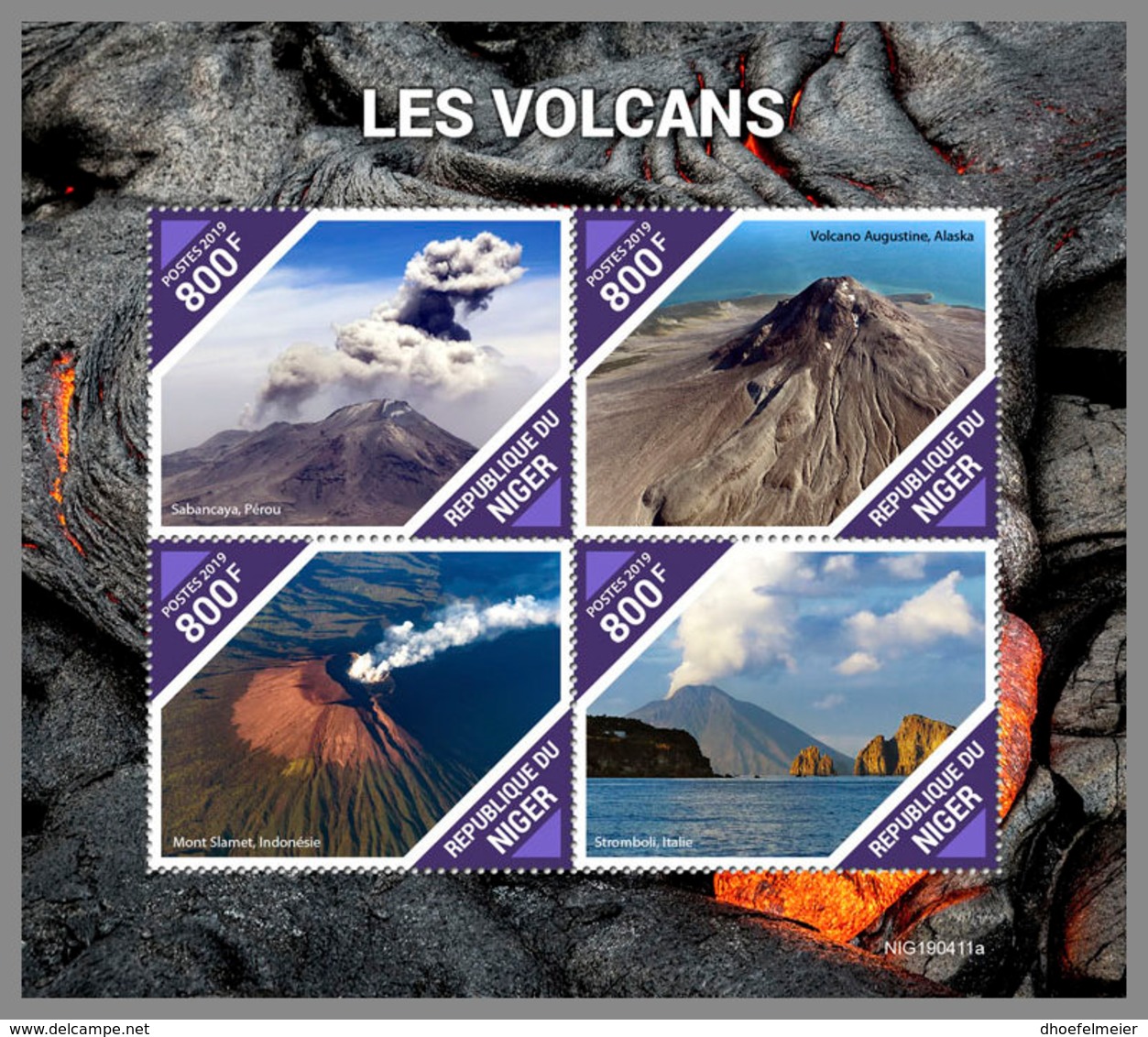 NIGER 2019 MNH Volcanoes Vilkane Volcans M/S - OFFICIAL ISSUE - DH1939 - Volcans