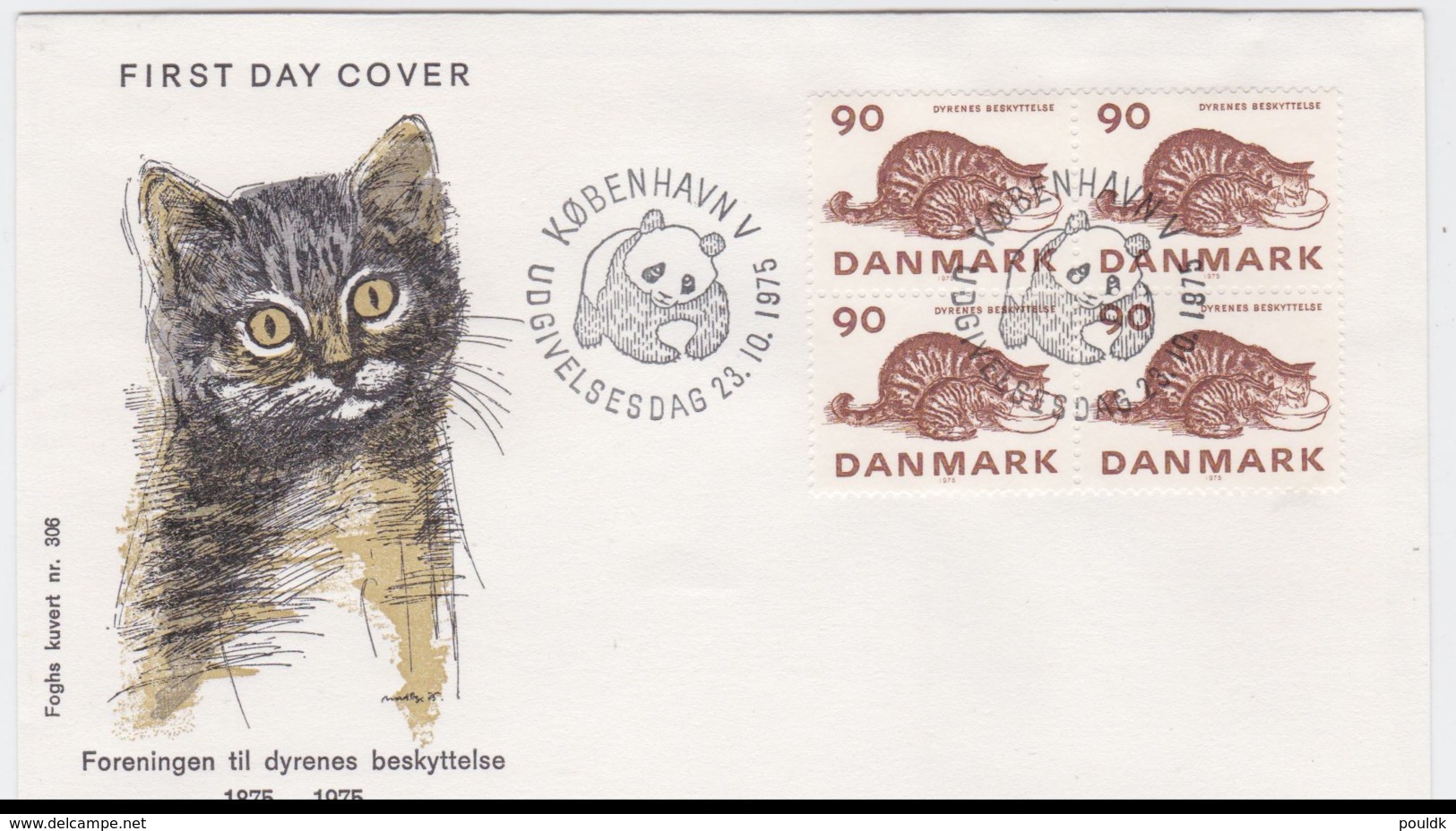 Denmark FDC 1975 Animals Block Of Four (G103-40) - FDC