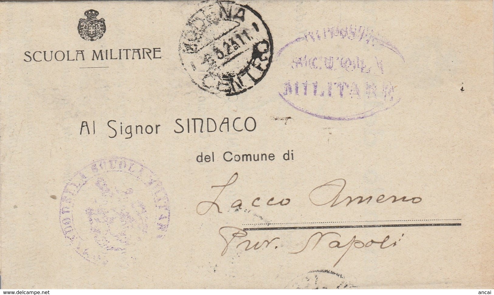 Modena. 1923. Annullo Guller MODENA - CENTRO, Su Franchigia SCUOLA MILITARE - Documents