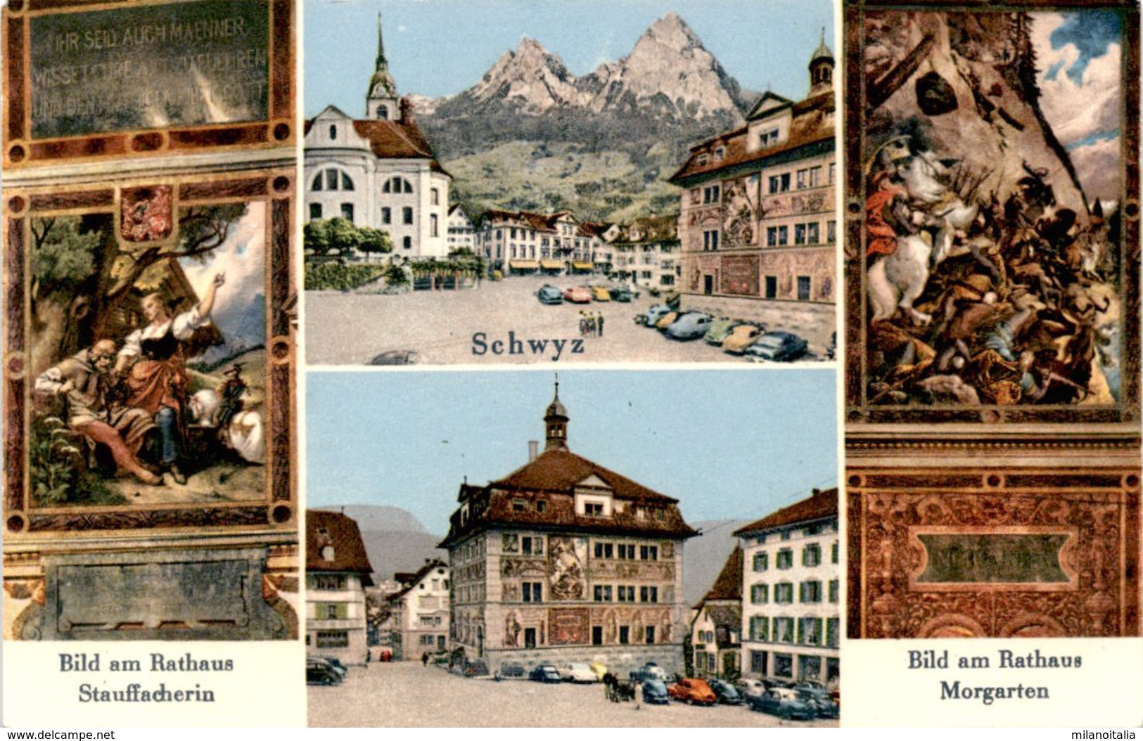 Schwyz - 4 Bilder (43782) * 4. 11. 1958 - Autres & Non Classés