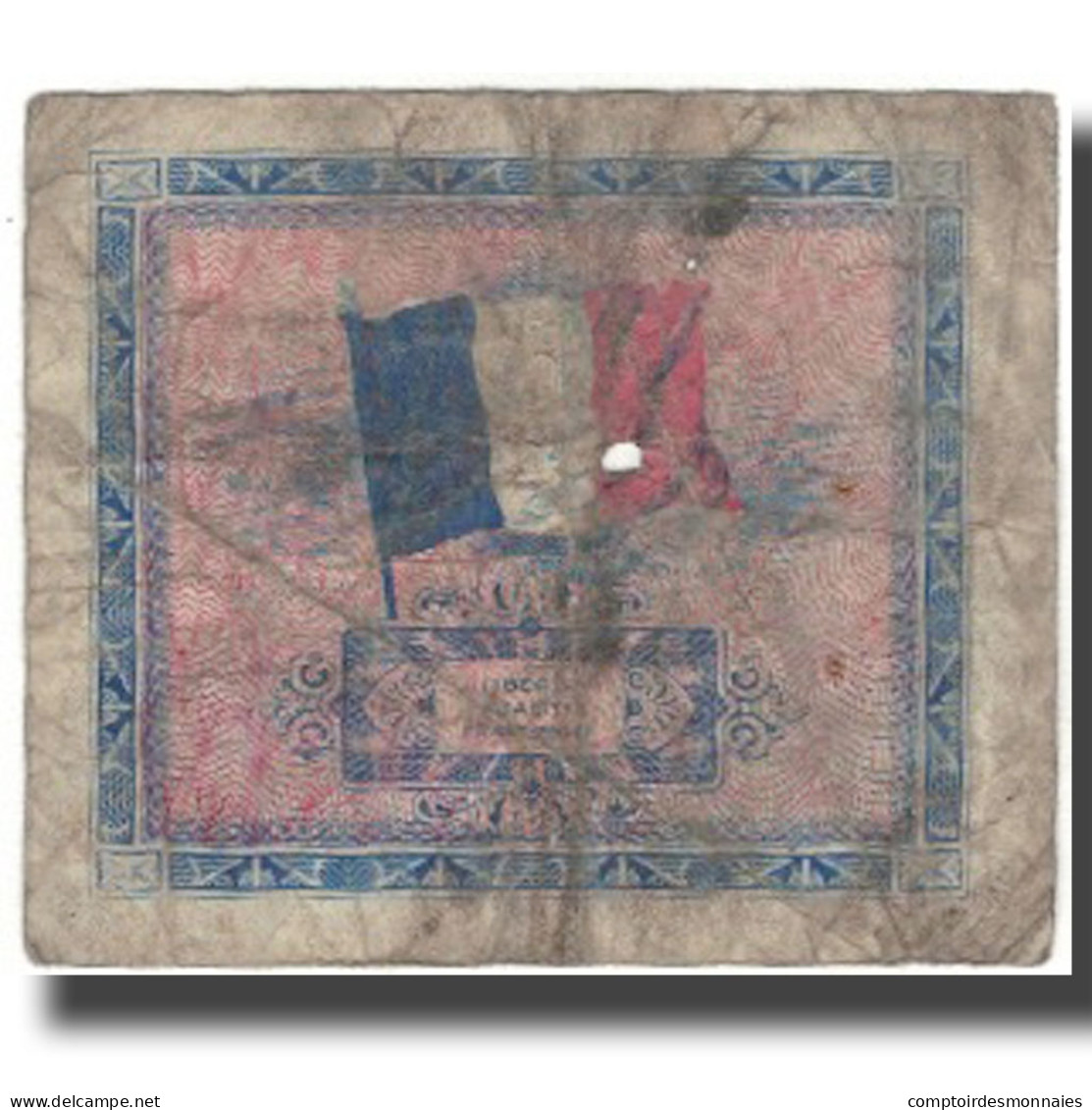 France, 2 Francs, Drapeau/France, 1944, AB+, Fayette:VF16.1, KM:114a - 1944 Drapeau/Francia