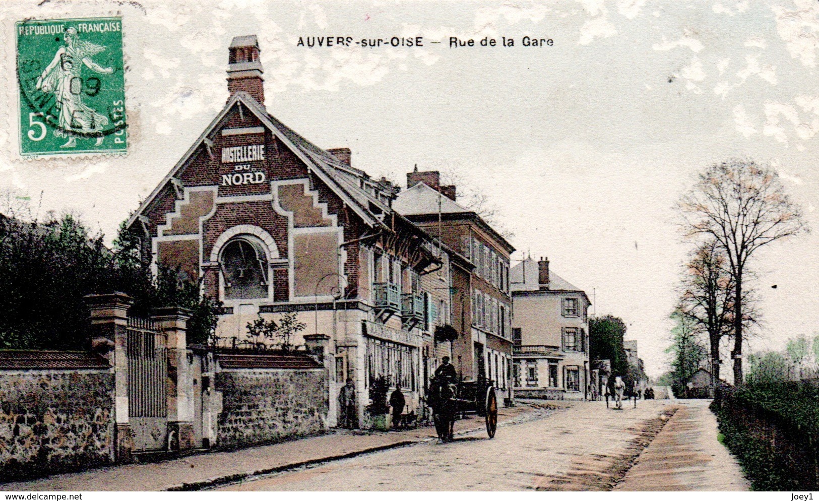 Cpa Auvers Sur Oise Rue De La Gare - Auvers Sur Oise