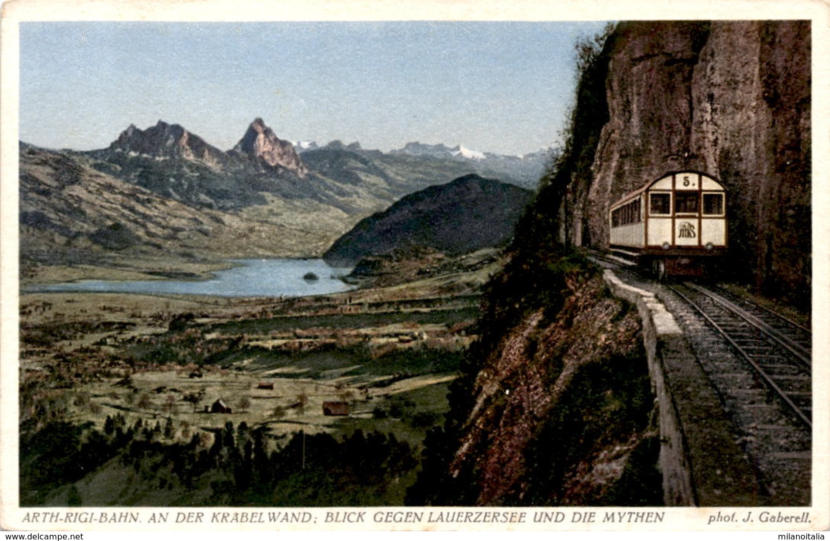 Arth-Rigi-Bahn - An Der Kellerwand - Blick Gegen Lauerzersee Und Die Mythen (8083) - Lauerz