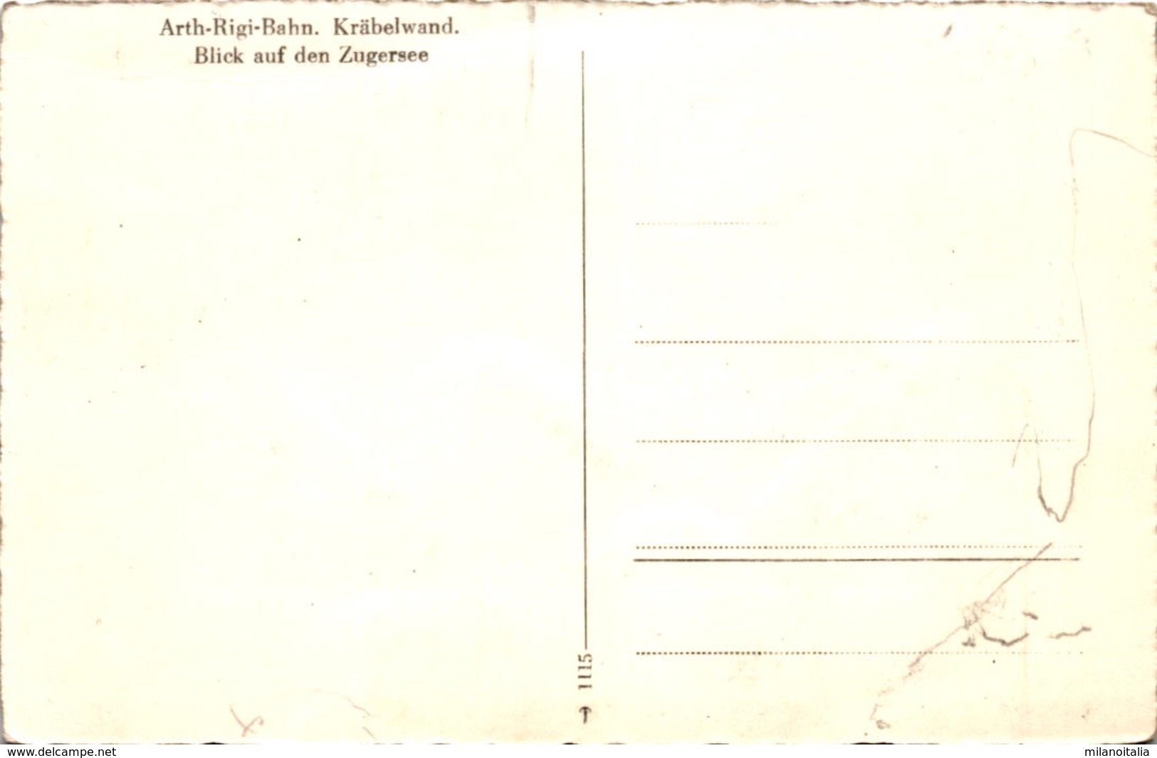 Arth-Rigi-Bahn - Kräbelwand - Blick Auf Den Zugersee (1115) - Arth