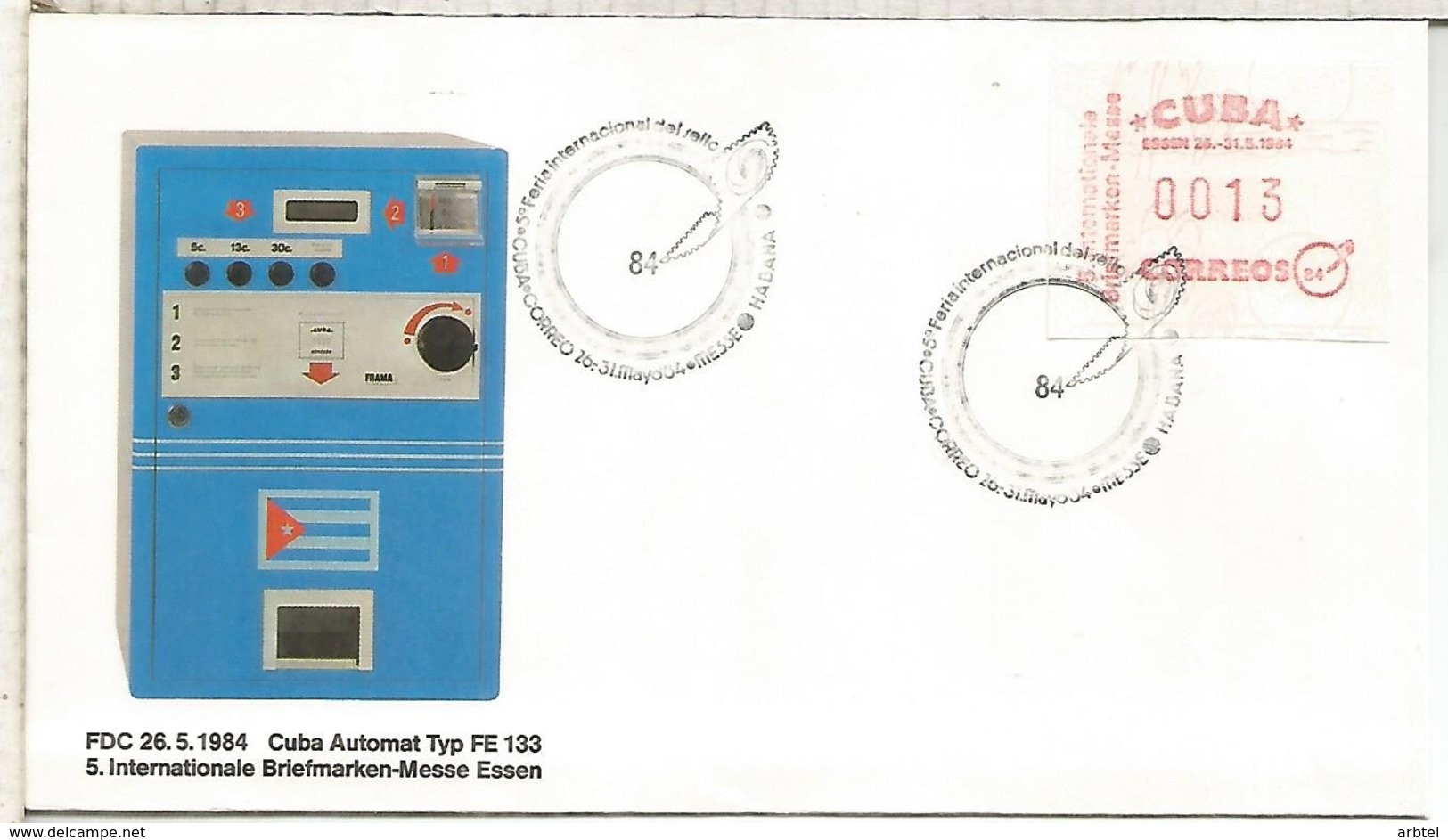 CUBA FDC ATM 1984 BRIEFMARKEN MESSE ESSEN - Briefe U. Dokumente