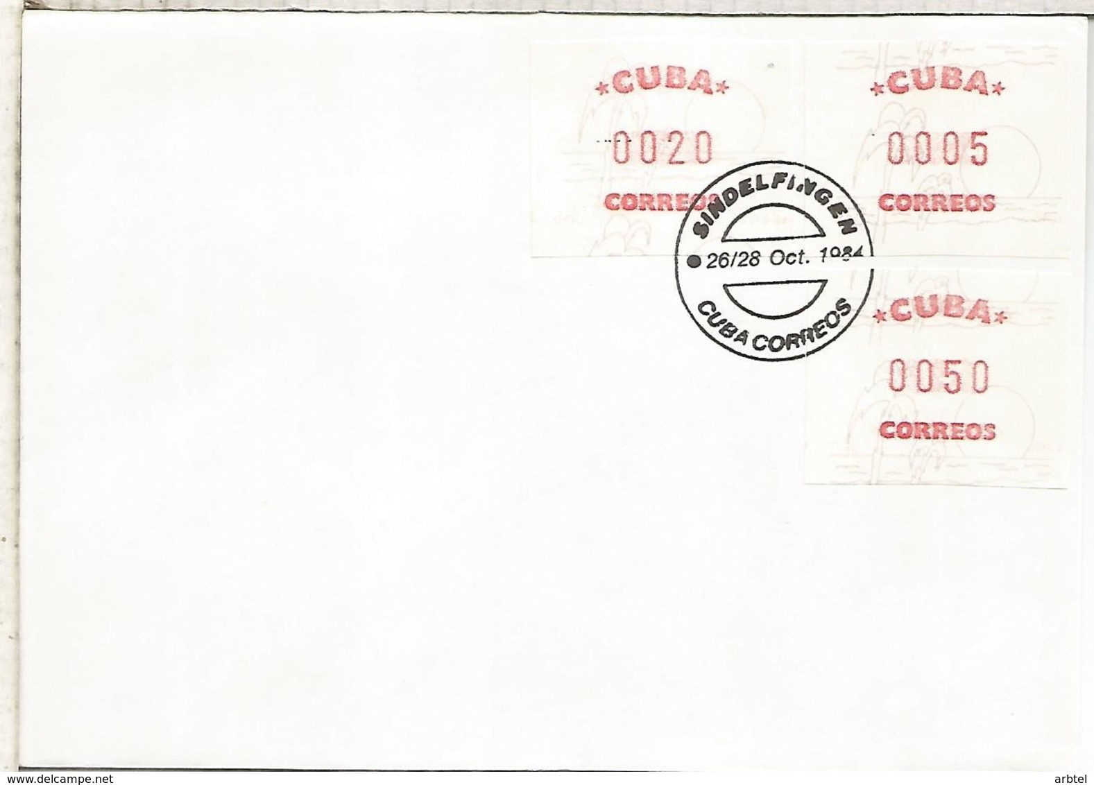 CUBA FDC ATM 1984 BRIEFMARKEN MESSE SINDELFINGEN - Storia Postale