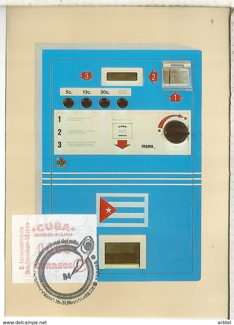 CUBA MAX ATM 1984 BRIEFMARKEN MESSE ESSEN - Lettres & Documents