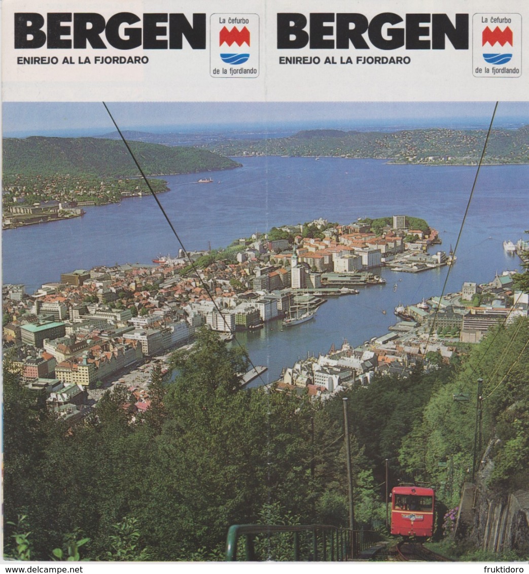 Brochure About Bergen In Norway - Published In 1990 - Text In Esperanto - Toeristische Brochures