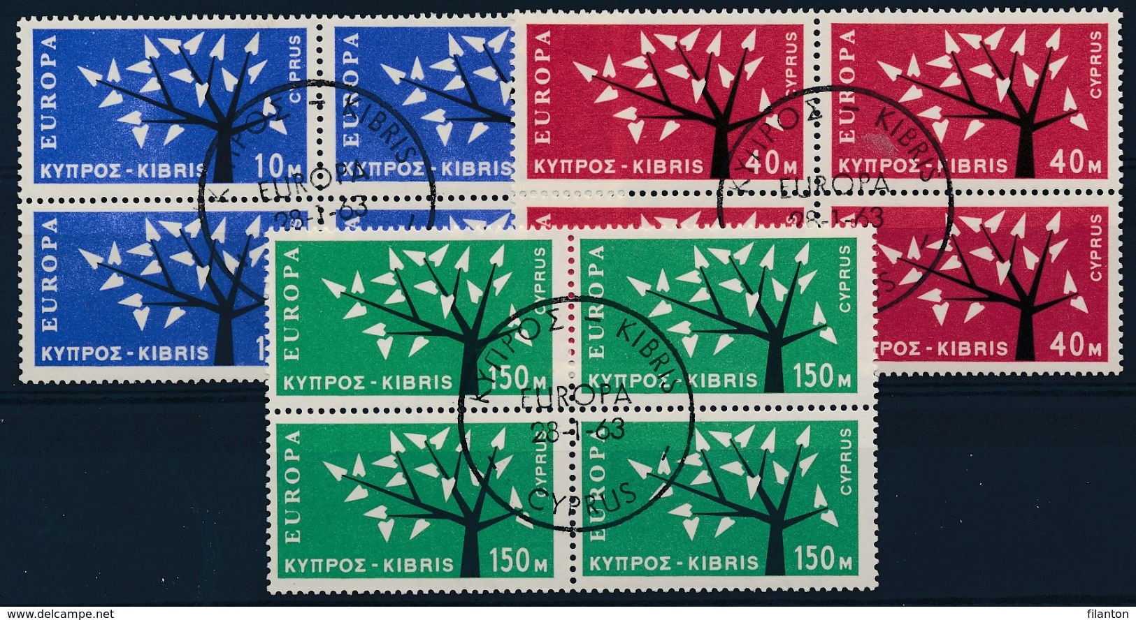 EUROPA CEPT - CYPRUS 1962 (blok Van 4) - Gest./obl. - Cote 80,00 € - (ref. 103) - 1962