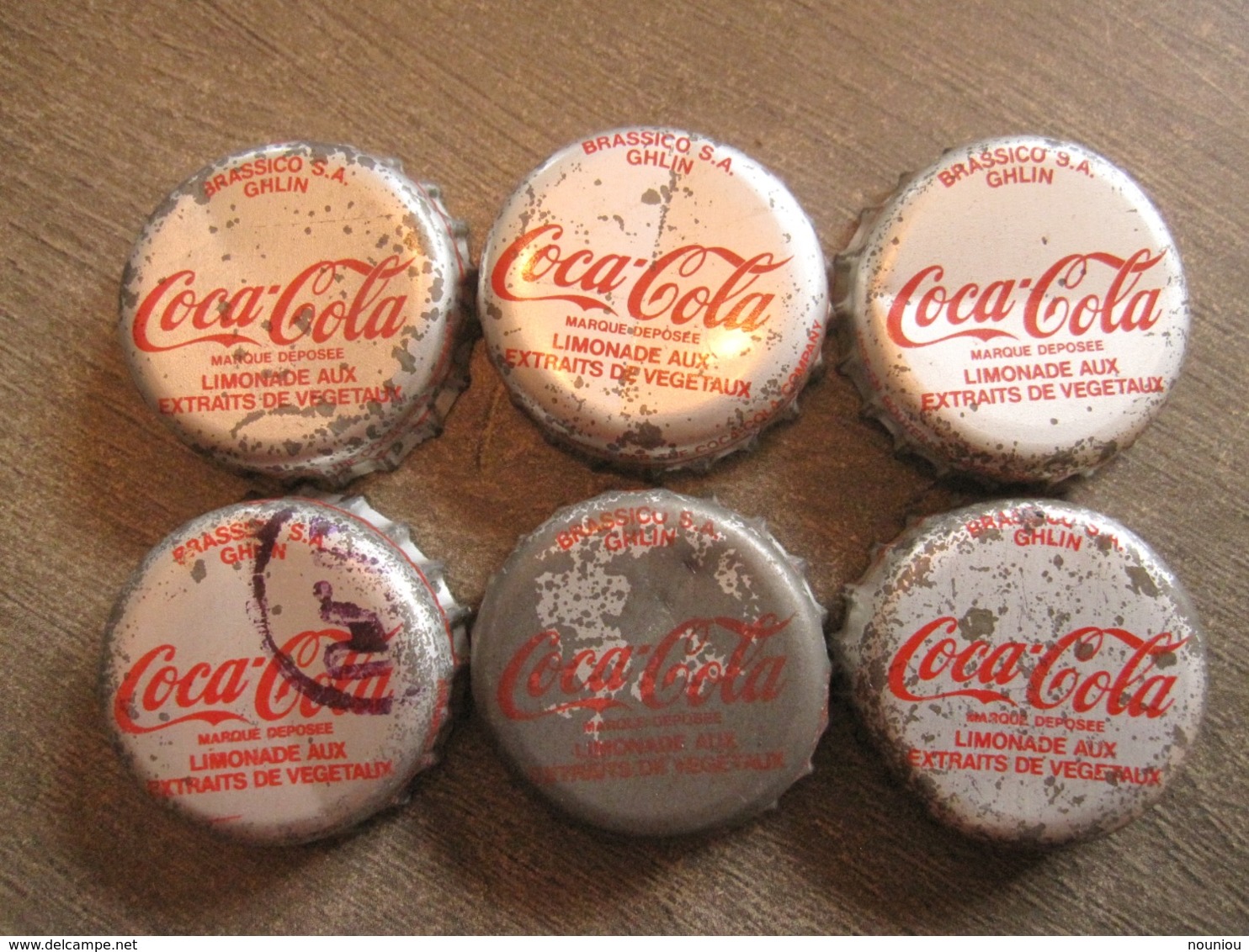 6 Coca-cola Caps Capsule - Will Tura Flemish Singer Knight Blanckaert Forest National - Brassico Ghlin (Belgium) - Soda