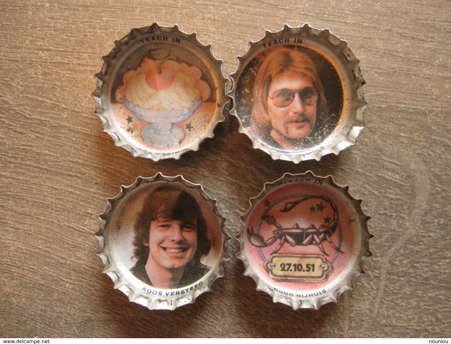 4 Coca-cola Caps Capsule - Teach In Rock Pop Band Music - Brassico Ghlin (Belgium) - Soda