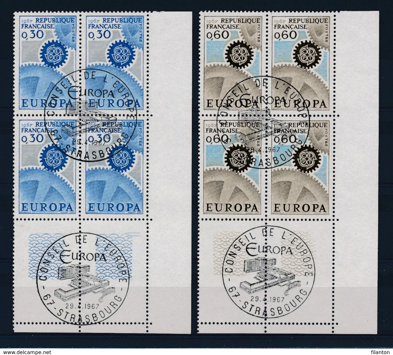 EUROPA CEPT - FRANCE 1967 (blok Van 4) - Gest./obl. - (ref. 112) - 1967