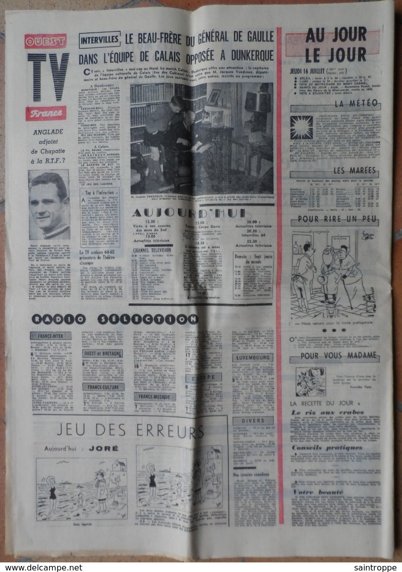 Tour de France 1964.Anquetil-Bahamontès.Naufrage de "La Parquette".Drame à Aizenay.Camille Ravot.