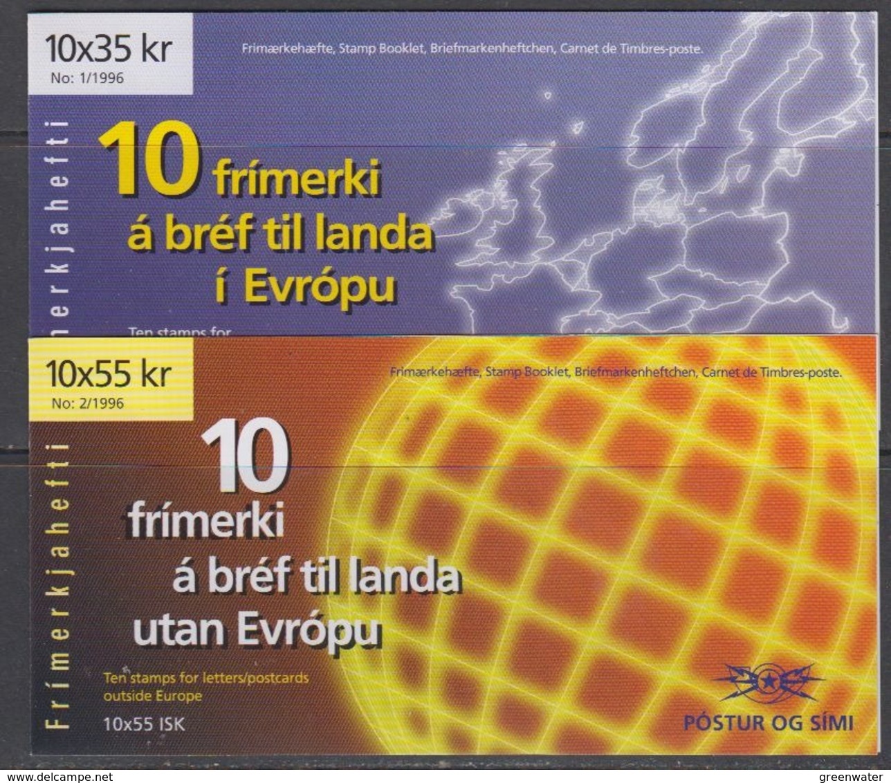 Europa Cept 1996  Iceland 2 Booklet Used 1st Day (44897) - 1996