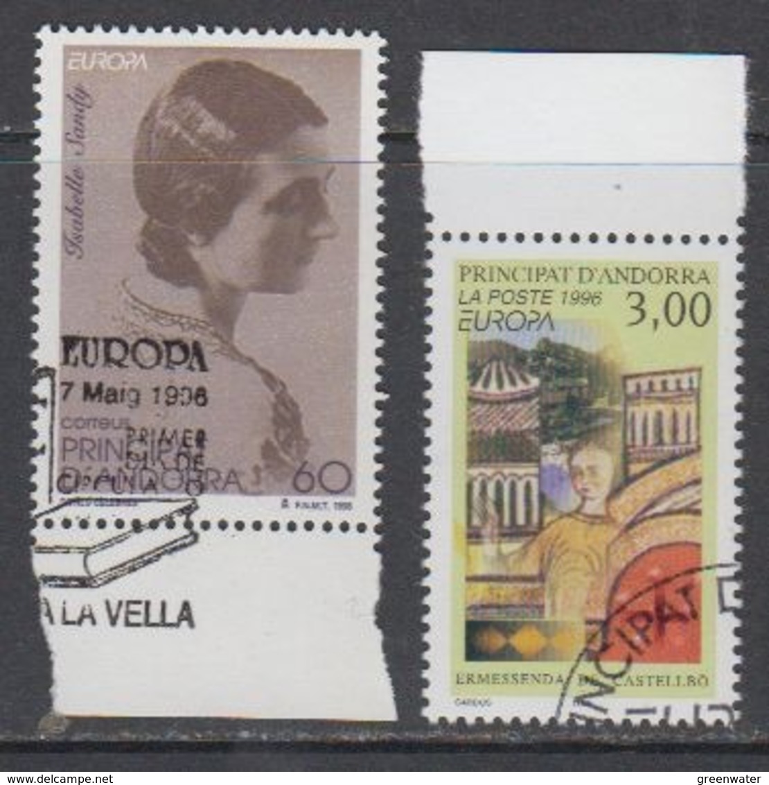 Europa Cept 1996 Andorra Fr & Andorra Sp 2v Used 1st Day (44897C) - 1996