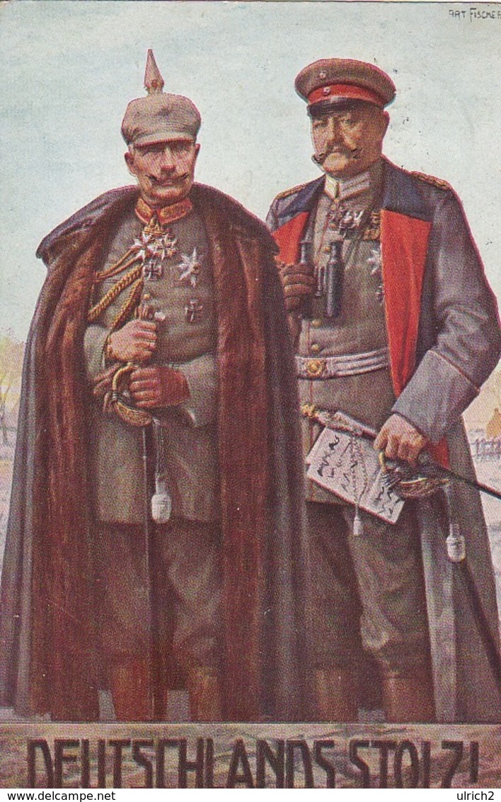 AK Deutschlands Stolz! - Kaiser Wilhelm II Und Hindenburg - Wohlfahrts-Karte Patriotika - 1915 (43900) - Guerre 1914-18