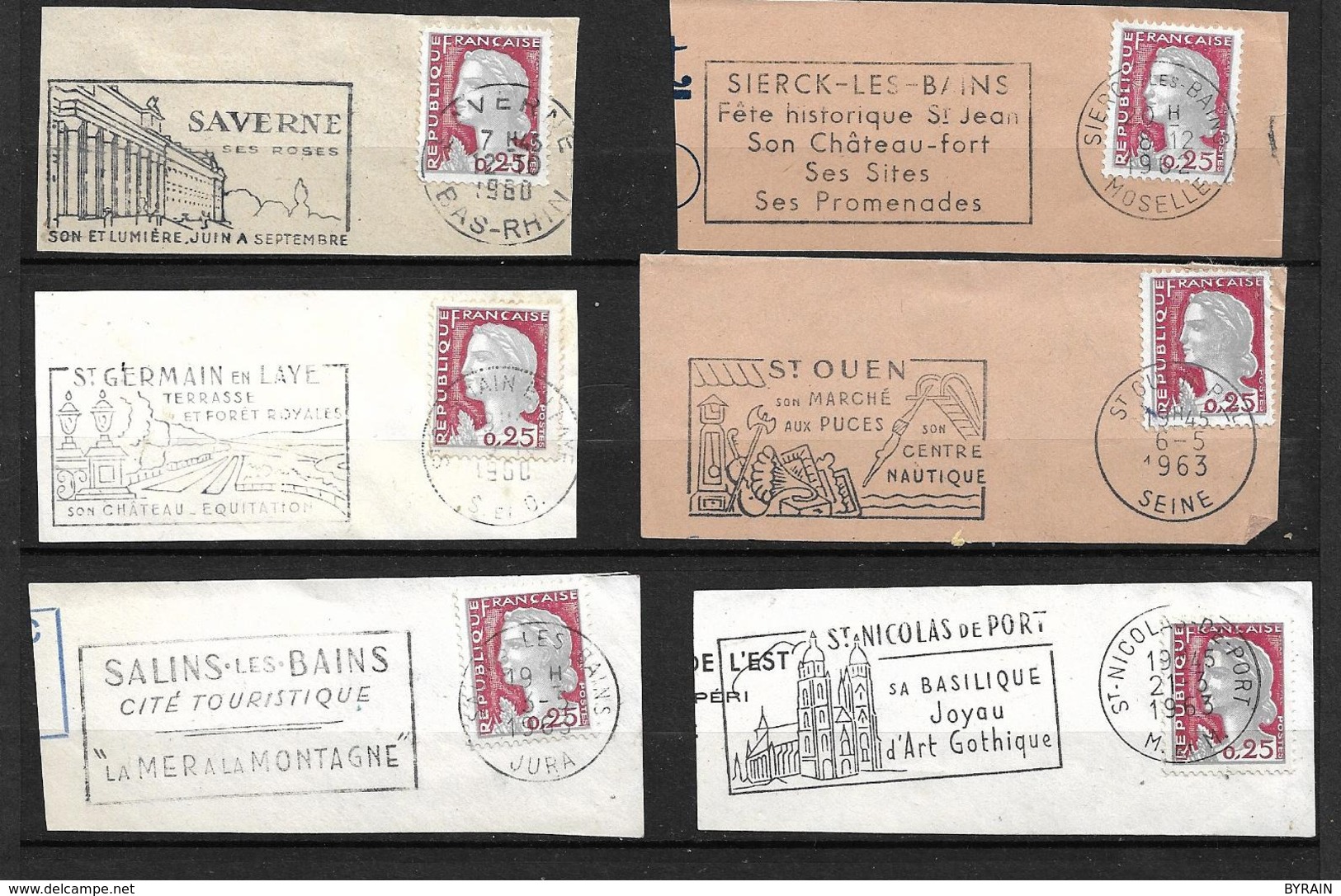 FRANCE 1960   Lot 6  Timbres N° 1263 +  Flamme Sur Fragment - Autres & Non Classés