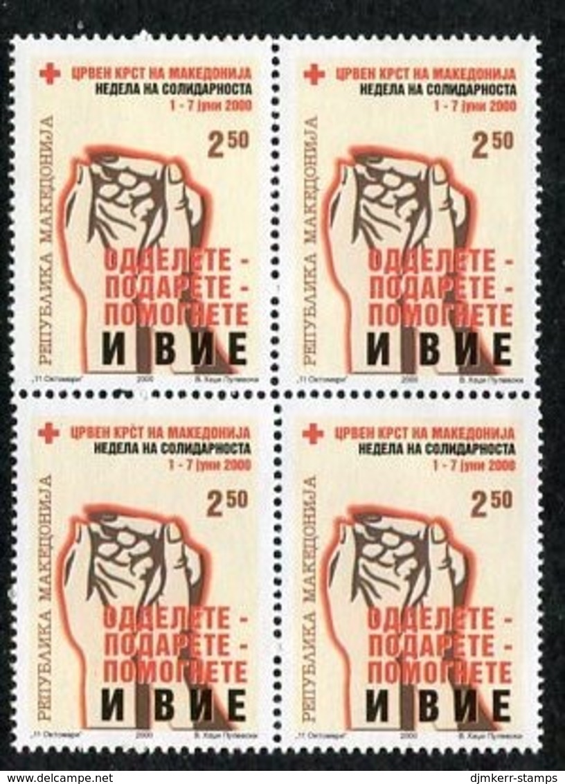 MACEDONIA 2000 Solidarity Week Tax Block Of 4 MNH / **.  Michel 109 - Nordmazedonien