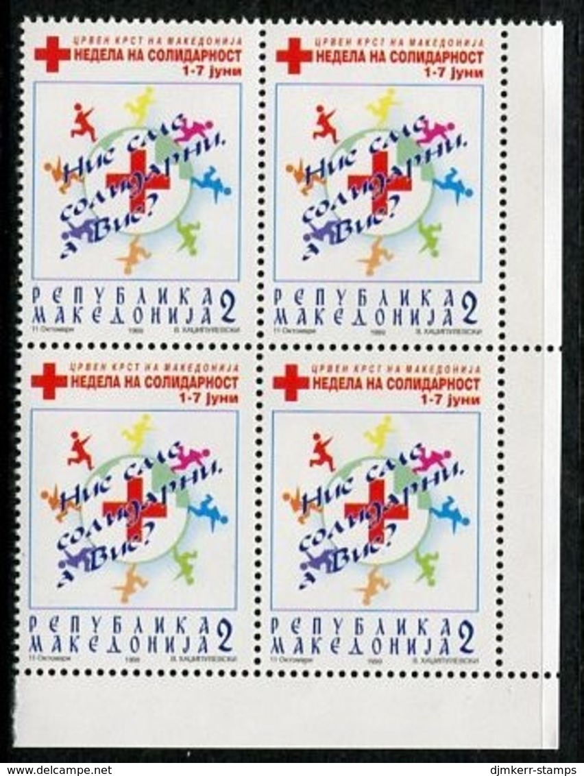 MACEDONIA 1999 Solidarity Week Tax Block Of 4 MNH / **.  Michel 104 - North Macedonia