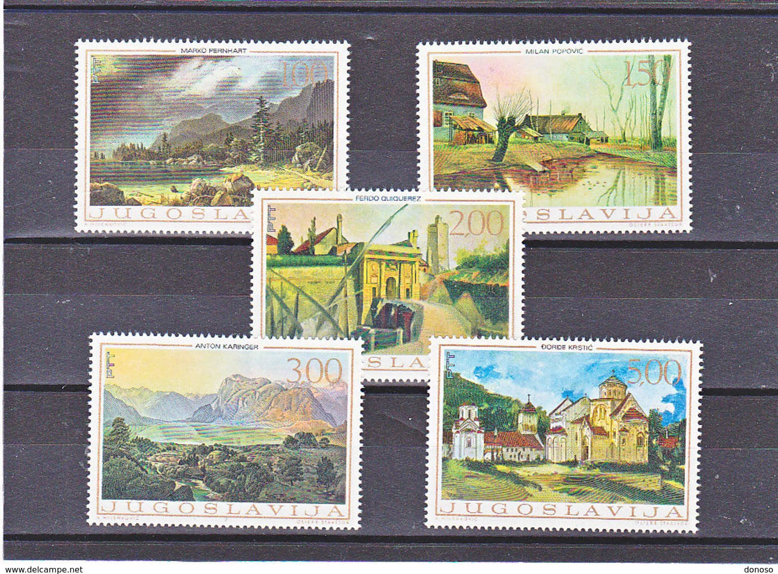 YOUGOSLAVIE 1968 PEINTURES Yvert  1191-1195 NEUF** MNH - Neufs