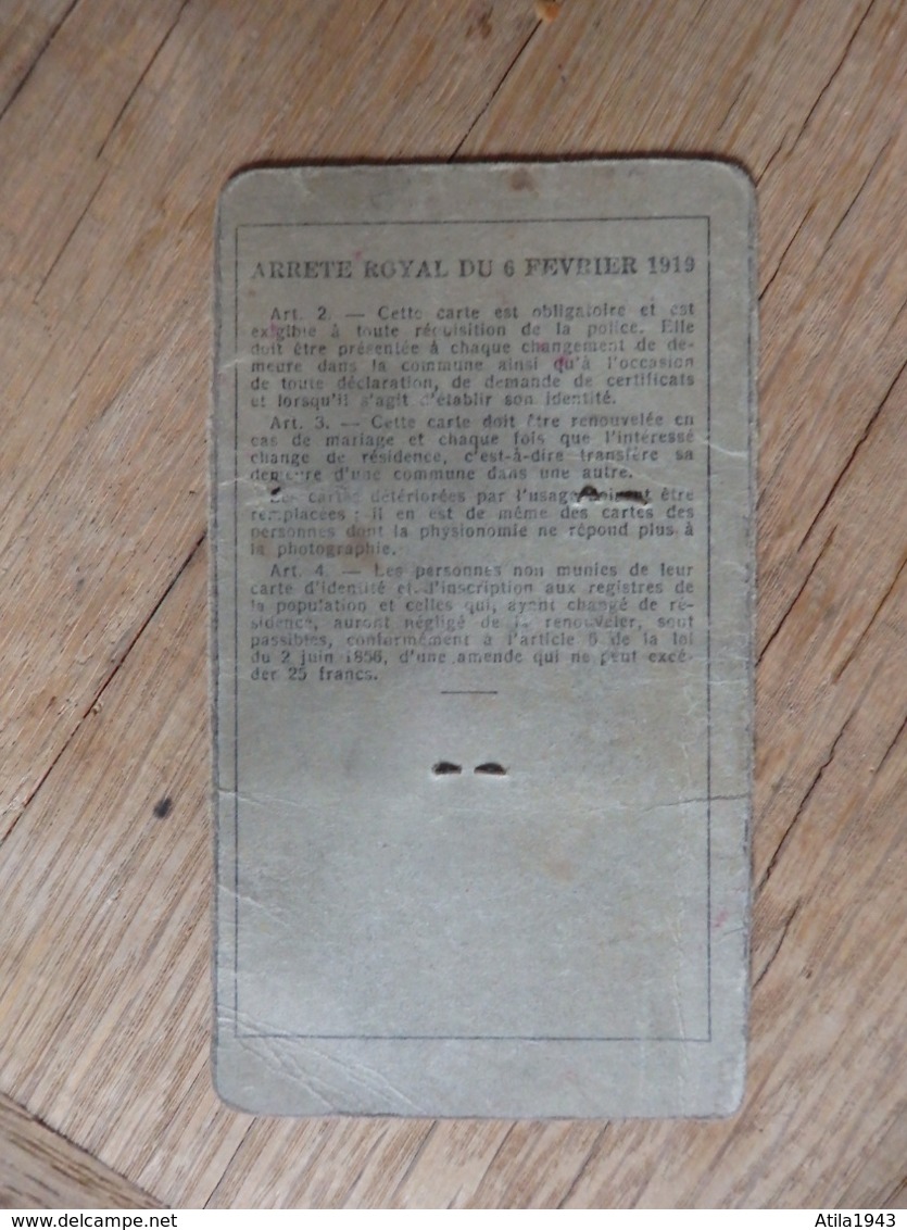 Carte D'Identité Belge - Liège - En 1944 - Voir 2 Scans. - Autres & Non Classés