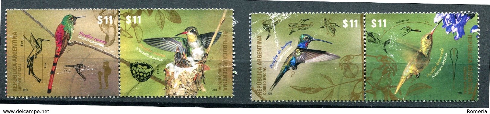 Argentine - 2016 - Les 4 Timbres Du BF Yt 150 - Centenaire Association "Aves Argentinas" - Obl. - Blocks & Kleinbögen