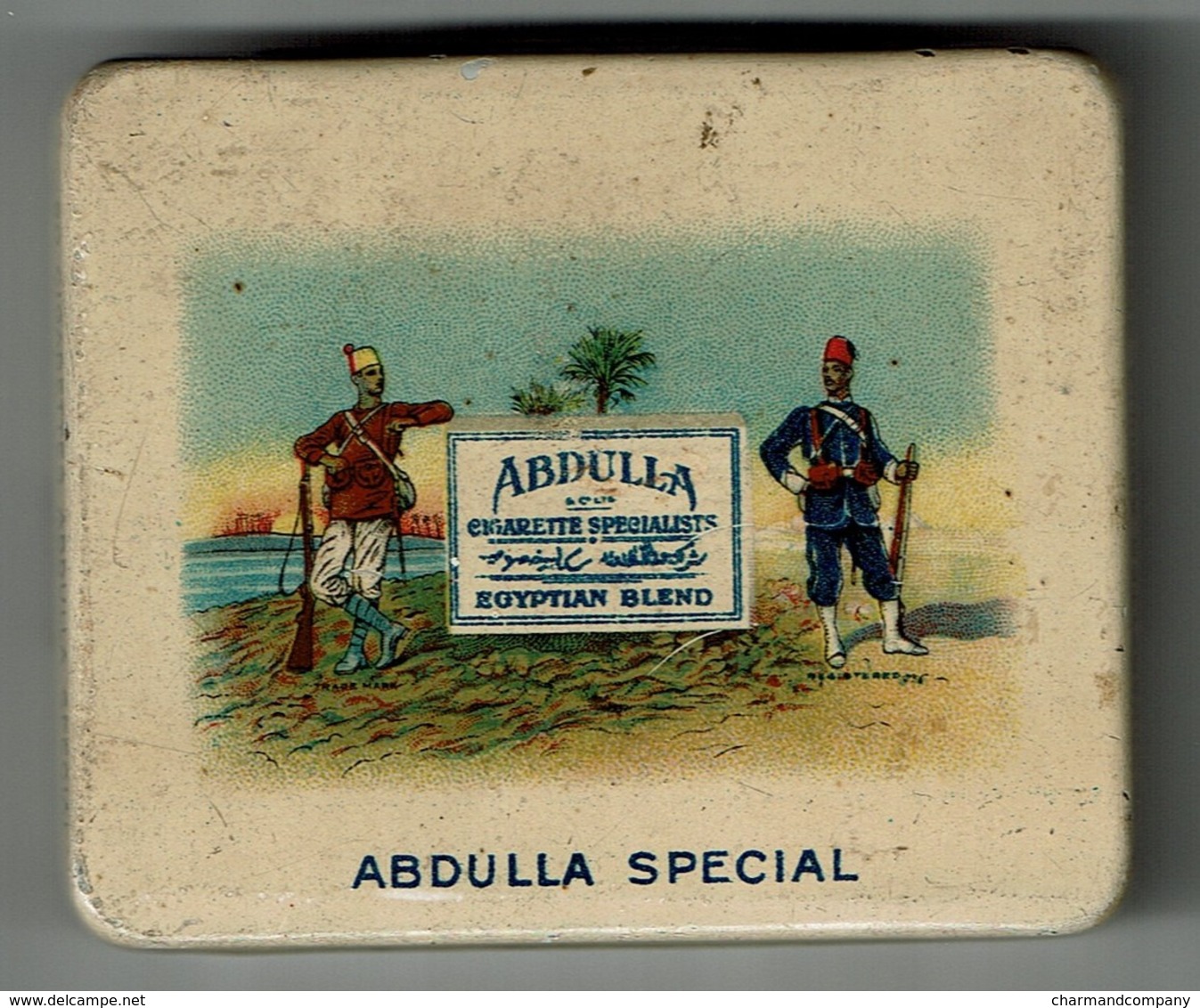 Antique Empty 20 Cigarette Tin - Boîte Ancienne Cigarettes ABDULLA SPECIAL Egyptian Blend / 5 Scans - Tabaksdozen (leeg)