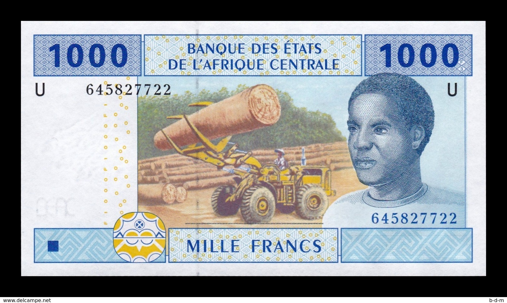 Estados Africa Central Central African St. Camerun 1000 Francs 2002 (2018) Pick 207Ud Second Sign Hybrid Substrate SC UN - Cameroun