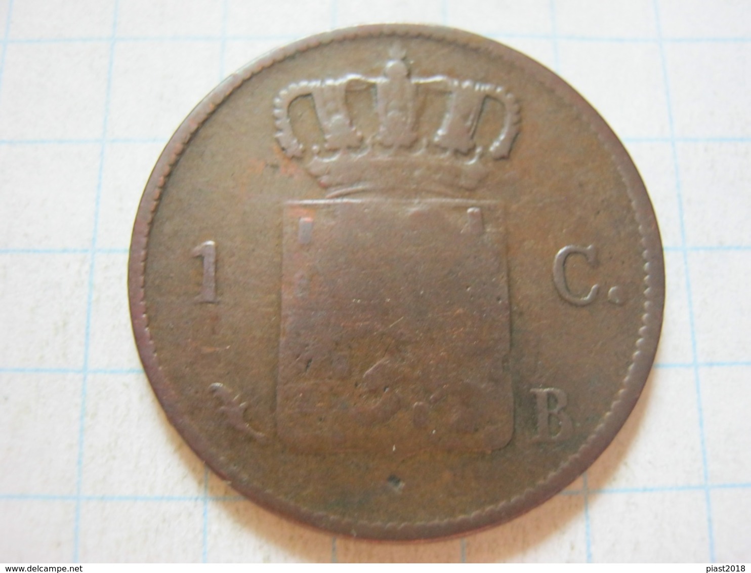 1 Cent 1828 B - 1815-1840 : Willem I