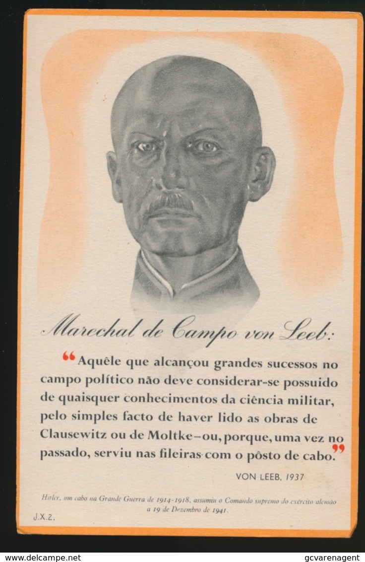 PORTUGAL --MARECHAL DE CAMPO VON LEEB - Guerre 1939-45