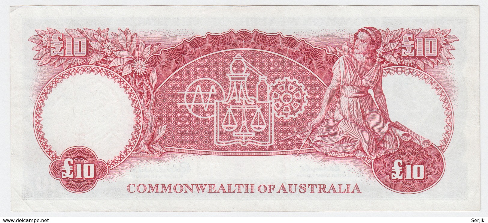 Australia 10 Pounds 1960 - 1965 VF+ Pick 36 - 1960-65 Reserve Bank Of Australia