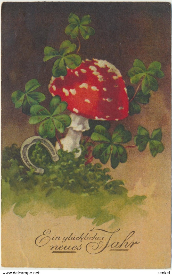 75-716 Mushrooms Fly-agaric Fliegenpilze Switzerland New Year EAS M Nr 1484 - Pilze