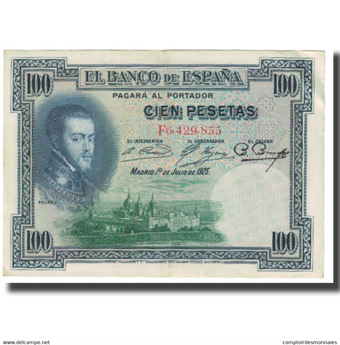 Billet, Espagne, 100 Pesetas, 1925, 1925-07-01, KM:69a, TTB - 100 Pesetas