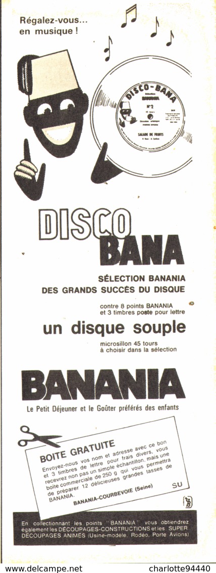 PUB DISCO-BANA " BANANIA "  1964 ( 6 ) - Chocolat