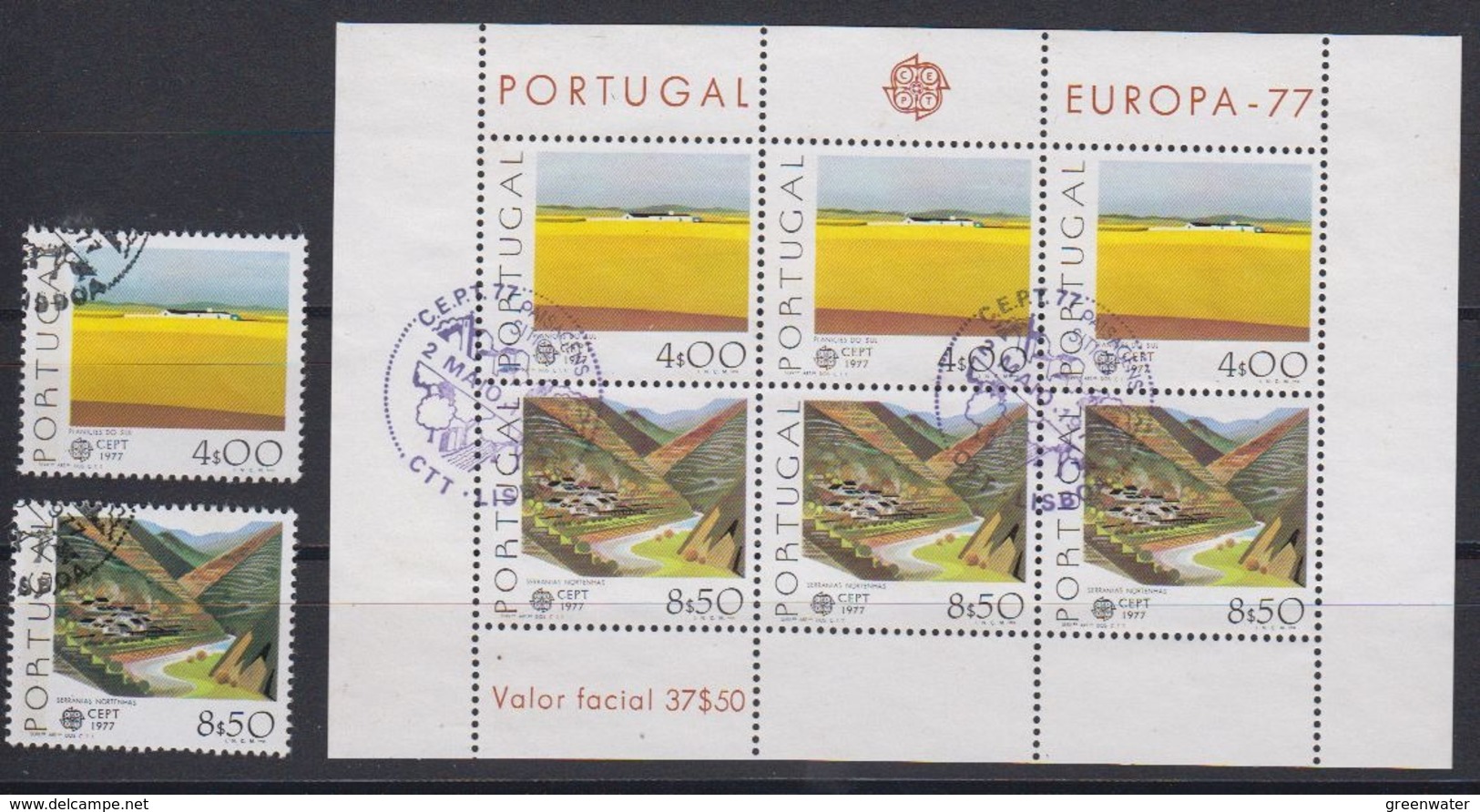 Europa Cept 1977 Portugal 2v + M/s Used 1st Day (44901) - 1977