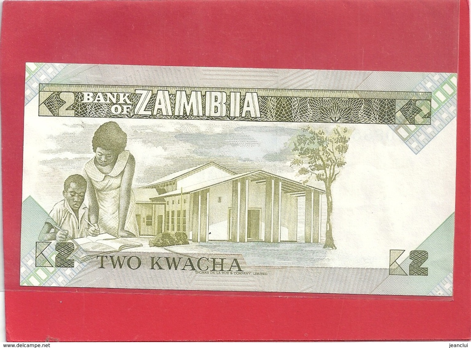 BANK OF ZAMBIA . TWO KWACHA . 87/B . N° 088529 . 2 SCANES - Zambie