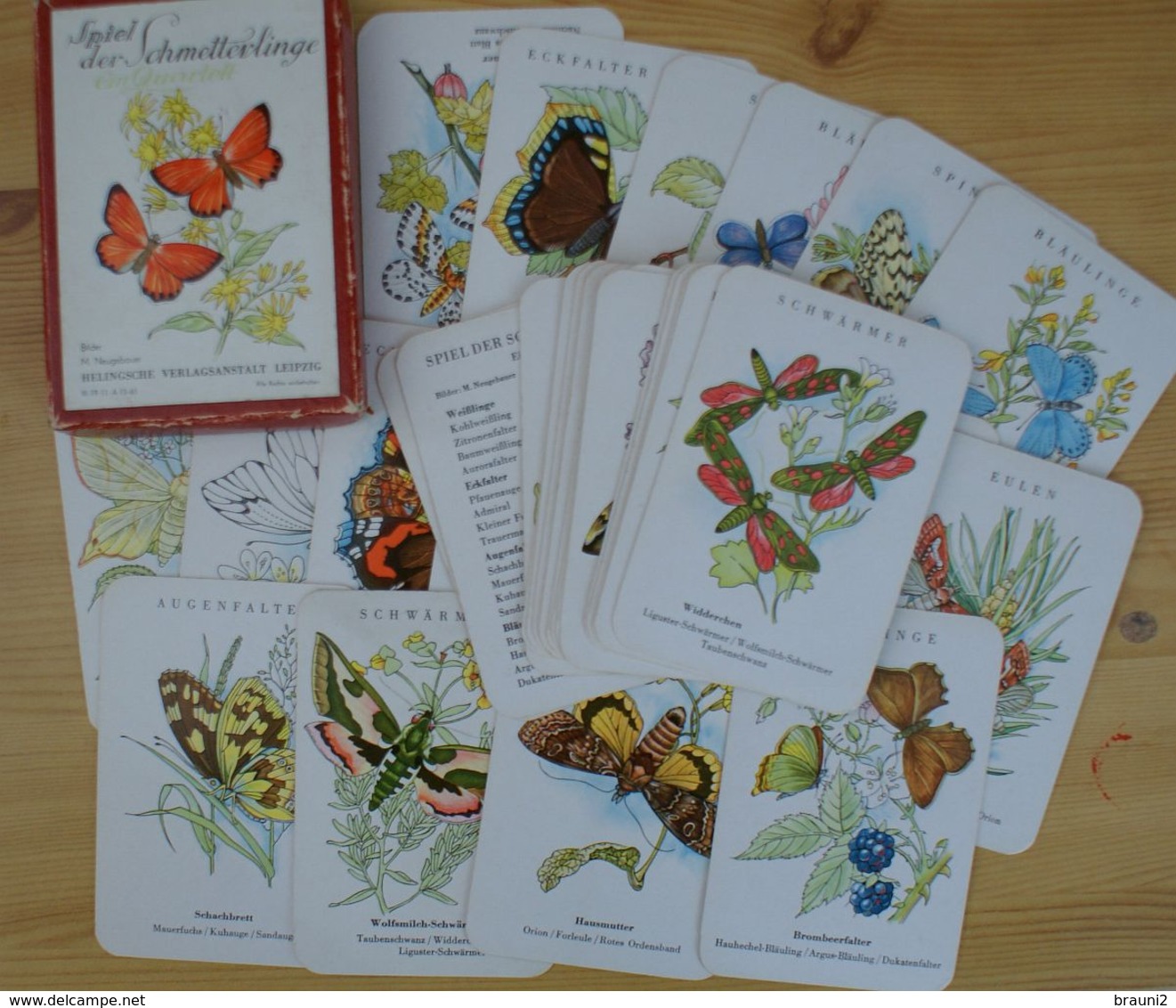 Butterflies Papillons Schmetterlinge Germany Kartenspiel Card Game 32 Cards Vintage - Playing Cards (classic)