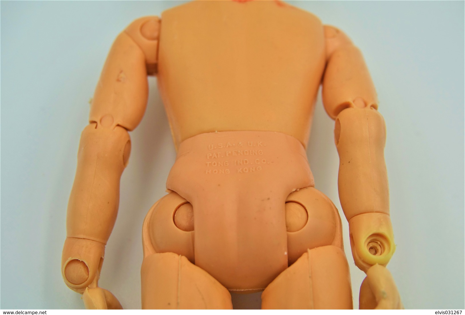 Vintage ACTION MAN TONG IND CO : SOLDIER MISSING CLOTHES For Parts Or Repair - Made In HongKong Patent USA & UK - GI JOE - Action Man