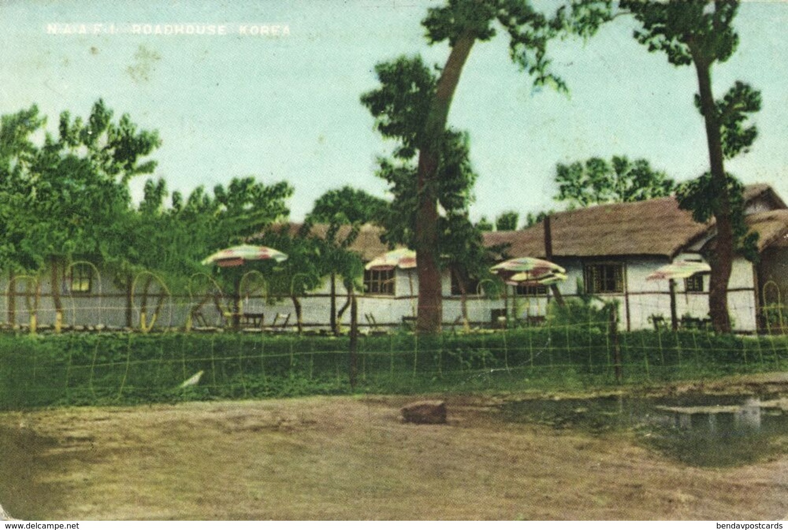 Korea Coree, Navy, Army & Air Force Institutes NAAFI Roadhouse (1940s) Postcard - Korea, South