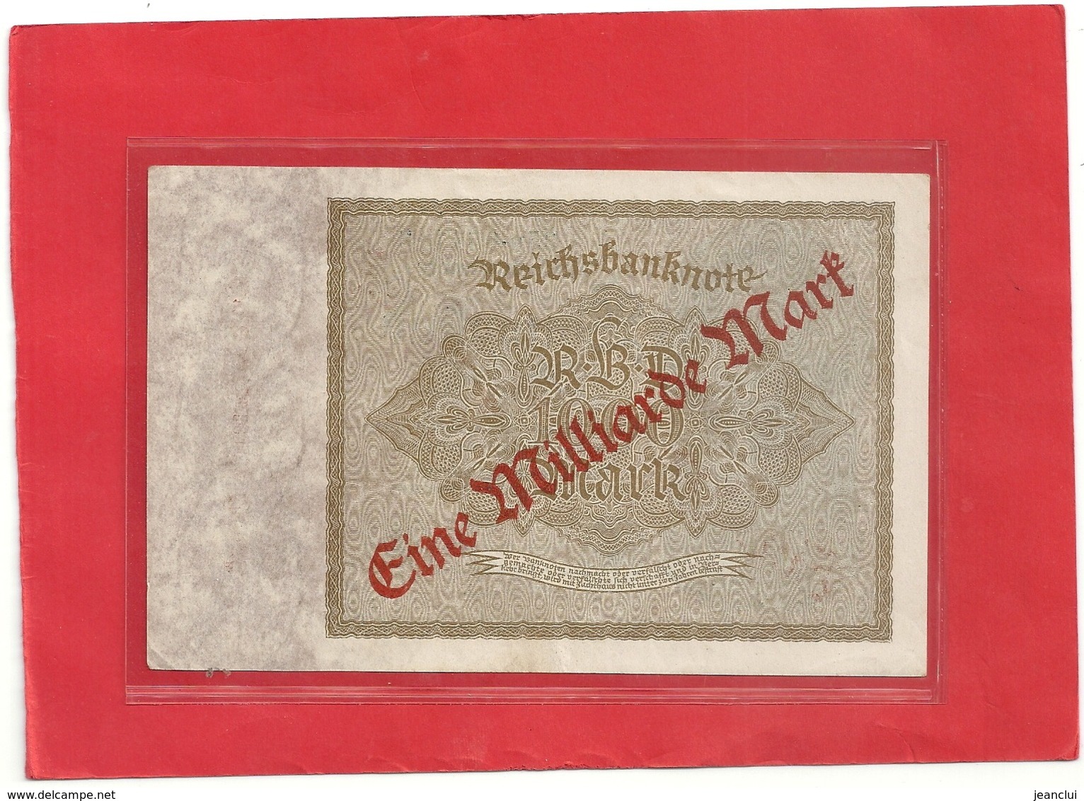 REICHBANKNOTE . 1.000.000 MARK ON 1.000 MARK . SEPT 1923 . OLD DATE 15-12-1922  .  35b-081118 . ETAT LUXE  . ZWEI SCANES - 1 Milliarde Mark