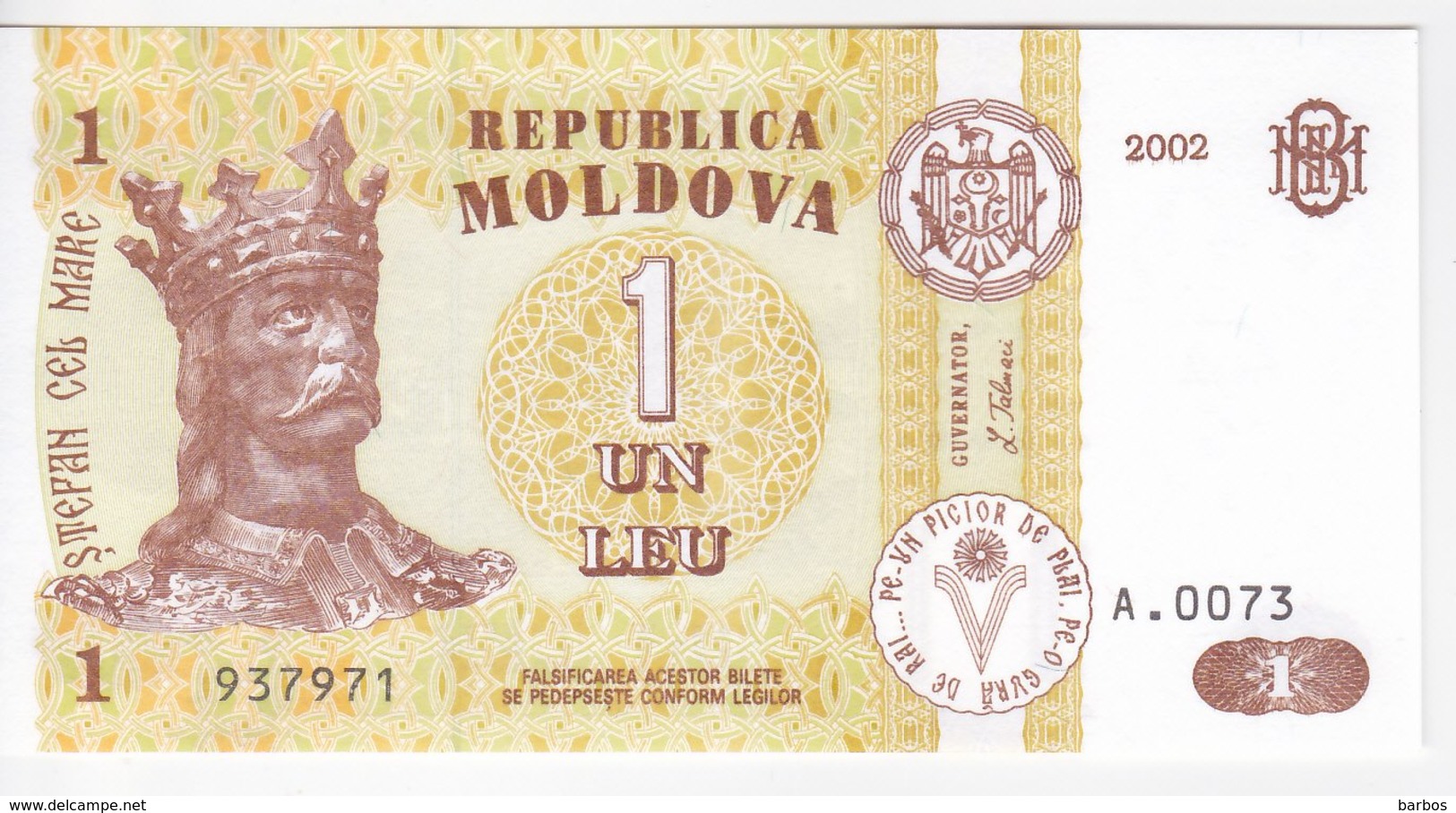 Moldova   Moldavie , 1 Leu , 2002 ,  UNC - Moldawien (Moldau)