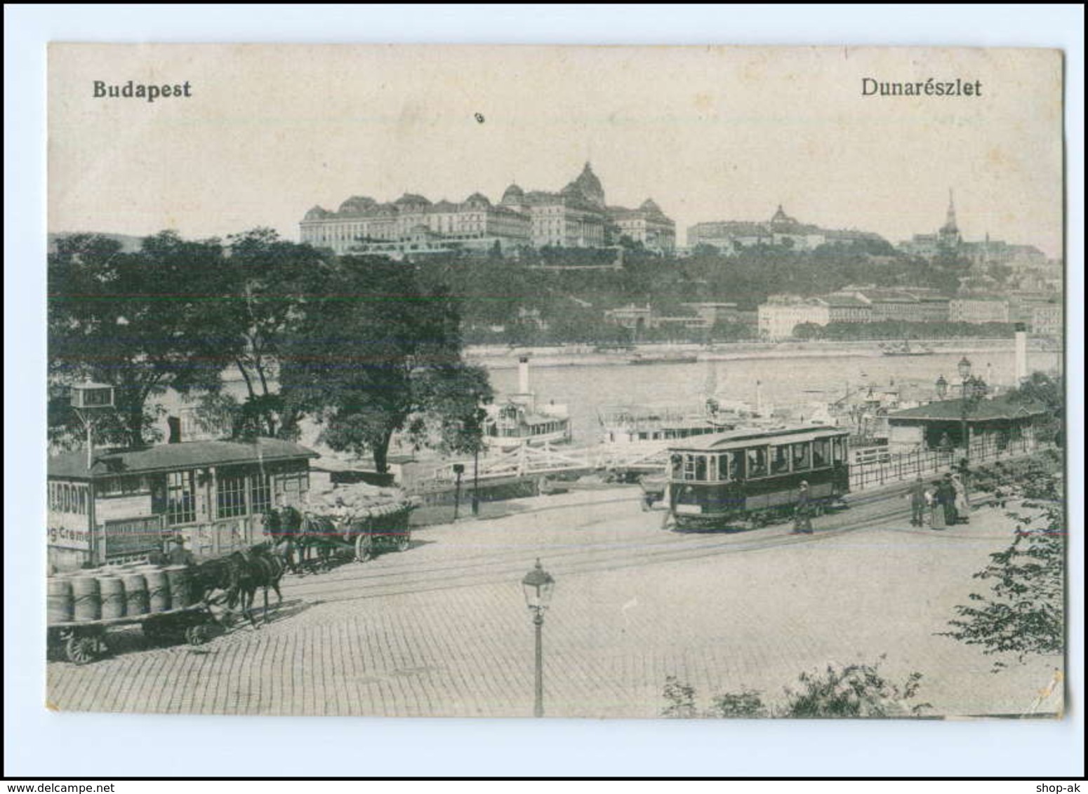 Y13958/ Budapest Dunareszlet Straßenbahn AK 1917 - Ungheria