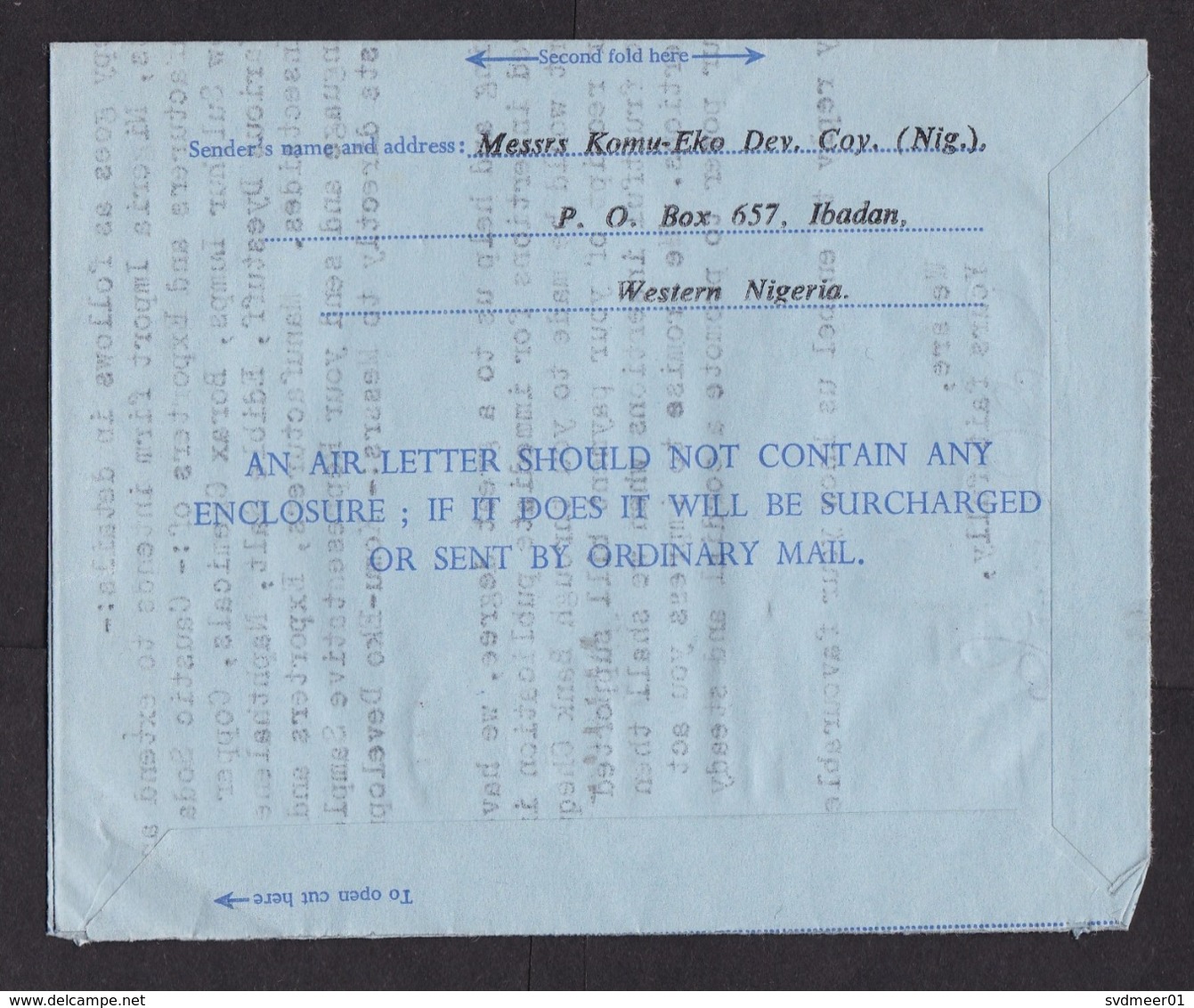 Nigeria: Stationery Aerogramme To Sweden, 1966, Tradition, Heritage, Air Letter (traces Of Use) - Nigeria (1961-...)