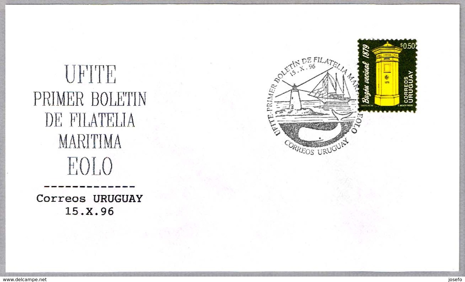 UFITE - Primer Boletin De Filatelica Maritima Eolo - BALLENA - WHALE. Uruguay 1996 - Ballenas