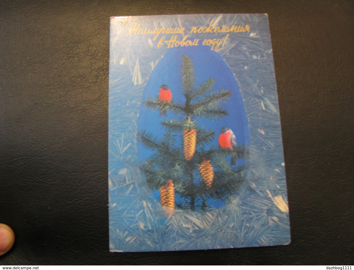 USSR Soviet Russia Unused Postcard Clean Poklad Photo Best Wishes For The New Year! Christmas Tree Bullfinches 1983 - New Year