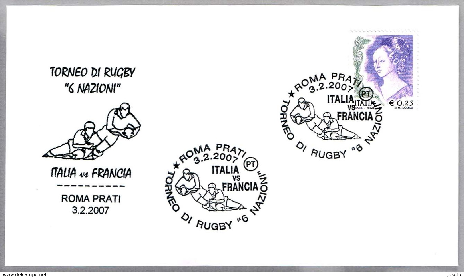 TORNEO 6 NACIONES DE RUGBY: ITALIA Vs FRANCIA. Roma 2007 - Rugby