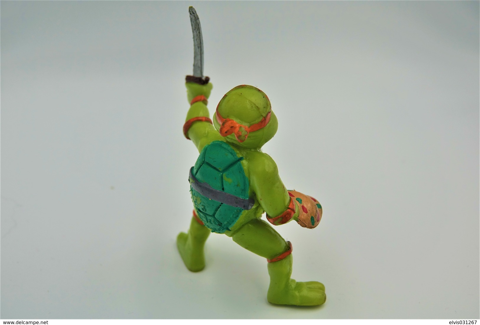 Vintage TEENAGE MUTANT NINJA TURTLE : MICHELANGELO - 6.5cm - TNMT - YOLANDA - 1988's - Action Figure - Rubber - Autres & Non Classés