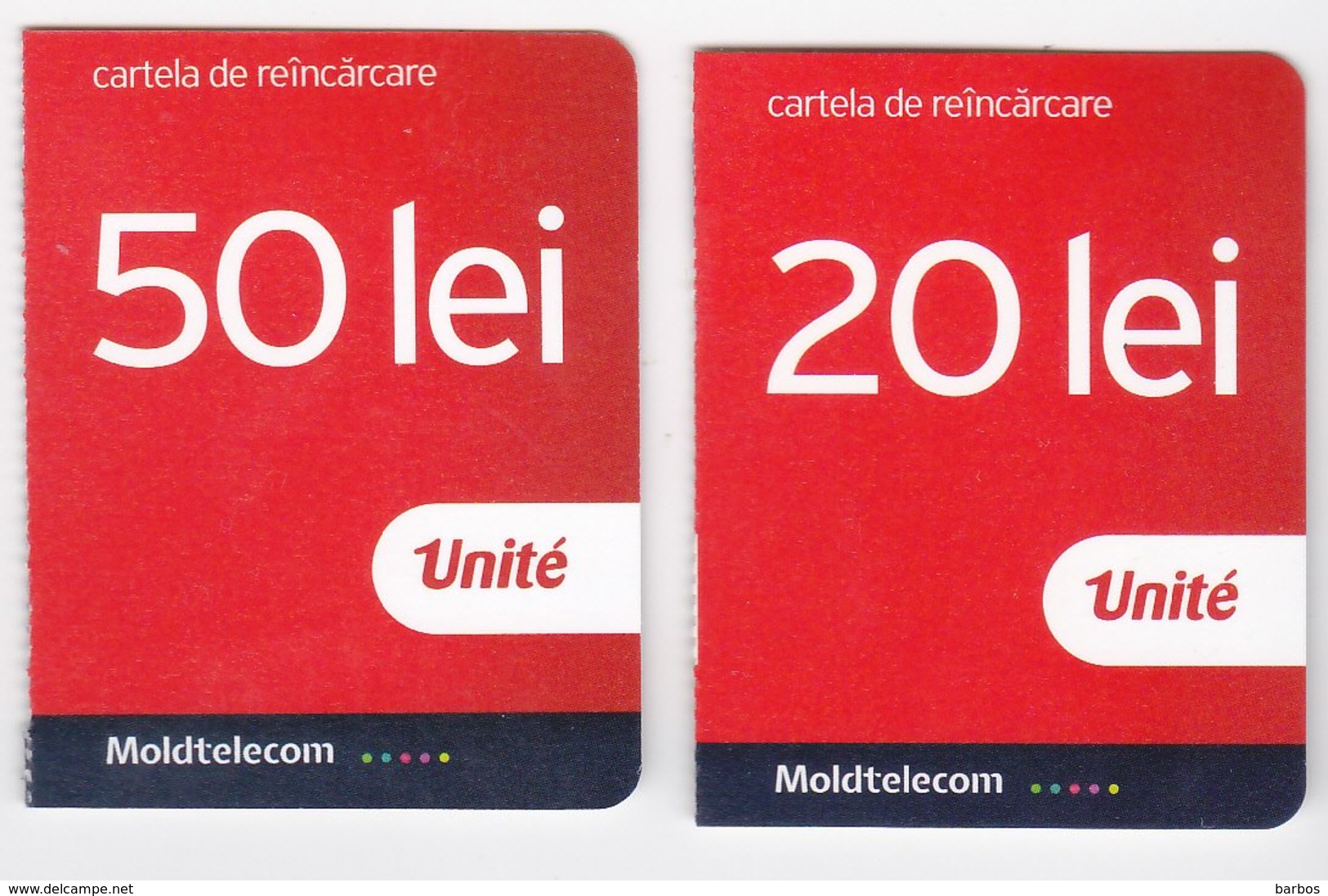 Moldova ,  Moldavie , Prepaid Phonecard - Unite , 20 Lei+ 50 Lei , 2019 , Paper , Used - Moldavie