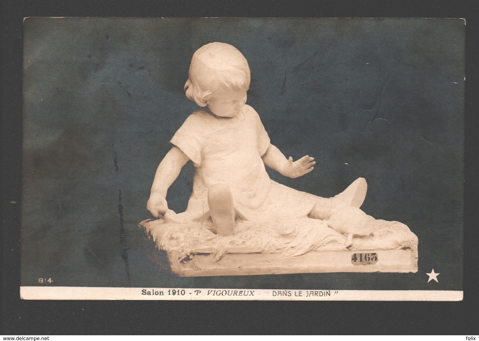 P. Vigoureux - Dans Le Jardin - Salon 1910 Paris - Sculpture - Enfant / Child - Sculptures