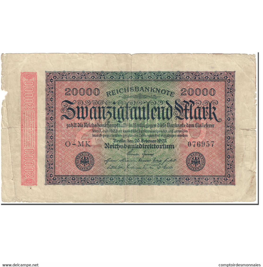 Billet, Allemagne, 20,000 Mark, 1923, 1923-02-20, KM:85a, AB - 20000 Mark